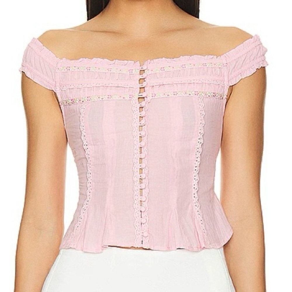 Free People Sweet as Pie Top Orchid Pink